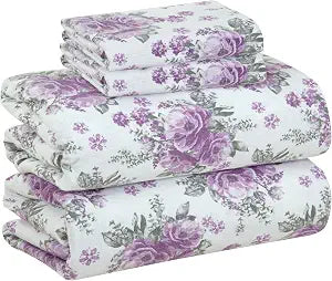 Bliss Casa 3 Piece 100% Cotton Flannel Sheets Twin Size Bed Set - Warm & Extra Soft - Deep Pockets, Breathable, All Seasons Comfy - Double Brushed Bed Sheet (Sabrina)