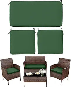 3 Pack Outdoor Replacement Cushions, Fit for 4-Seater Wicker Rattan Patio Conversation Set, 36x18x3,18x18x3, Liner & Cover