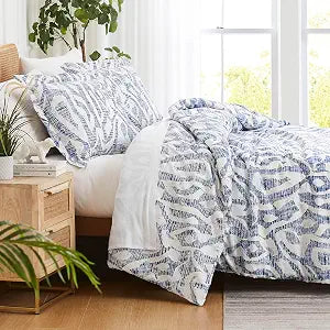Oversized Duvet Cover Queen/Full Size Set 98x98 Soft Microfiber Khari Blue