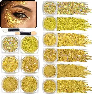 RODAKY Gold Body Glitter Gel Halloween Iridescent Face Glitter