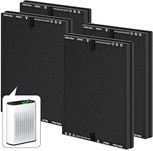 4-Pack HAP602 Replacement Filter Compatible with ECOSELF HAP602 and HAP602WF Air Purifiers, 3-in-1 High-Efficiency Filtration System
