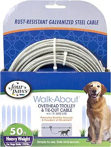 Four Paws Heavy Weight Trolley Exerciser Silver 50 Feet