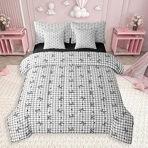 Feelyou Girls Bow Comforter Set Full Size Kids Boys Girls 7 Pieces