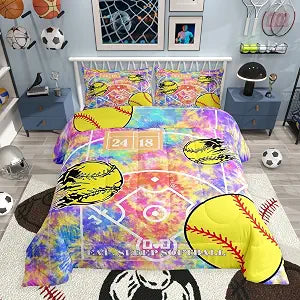 Feelyou Softball Comforter Set Twin Size Bedding Set