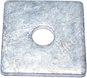Hard-To-Find Fastener Hot-Dip Galvanized Square Washers, Durable & Secure Stainless Steel Metal Hardware Plates for DIY, Home Improvement, Construction, 5/8 x 2-1/2 x 2-1/2 x 3/16, Pack of 25