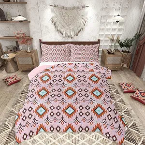jejeloiu Boho Comforter Set Full Size Bedding Set for Kids Boys Girls Aztec