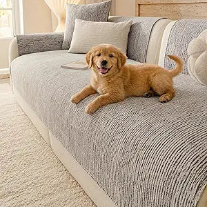 MEETSKY Couch Cover Sofa Covers Washable, Non Slip Couch Covers for 2 Cushion Sofa Pet Friendly, Furniture Covers for Sofa and Loveseat, Sofa Cover Couch Protector, Dark Grey, 35" x 71" (Only 1 Piece)