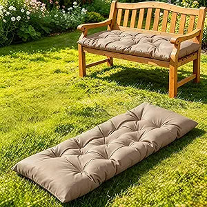 Yddsky 59 inch Indoor/Outdoor Bench Cushion, Swing Cushion,2/3 seat Thick Outdoor Garden Bench Seat Cushion Backrest Waterproof Bench Pad (59 X 19.6 in Kihaki)