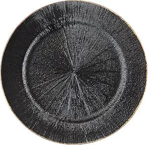 SARO LIFESTYLE Textured Decorative Charger Plates (Set of 4) Round Table Chargers for Dining & Entertaining, 13"