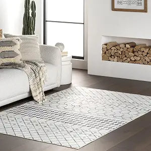nuLOOM EMI Grey Trellis Washable Area Rug, 2' x 3'