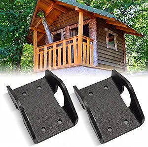 Kingdder 2 Pcs Heavy Duty Treehouse Bracket Suitable for 1.25'' Diameter Lag/TAB Static Support Plate Steel Black Powder-Coated Finish for Outdoor Deck Treehouse Construction Hardware