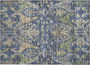 Addison Rugs Chantille ACN1153 Navy 1'8" x 2'6" Indoor Outdoor Area Rug, Easy Clean, Machine Washable, Non Shedding, Bedroom, Entry, Living Room, Dining Room, Kitchen, Patio Rug