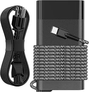 65W Slim USB C Laptop Charger Compatible with HP Spectre, Envy, Elitebook x360, Omnibook, Pavilion, Chromebook, Elite x2 Fast Charging Type C Power Adapter