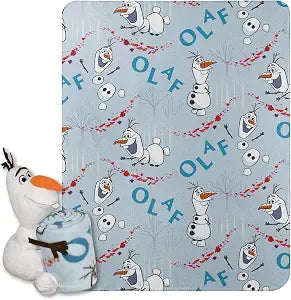 Northwest Frozen Character Hugger Pillow & Fleece Throw Blanket Set, 40" x 50", Olaf Knows