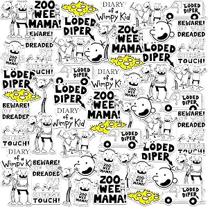 Diary of a Wimpy Funny 50 Sticker Pack Waterproof Vinyl Decals