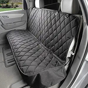 4Knines Back Seat Pet Cover for Dogs w/o Hammock 54" Wide, Waterproof Car Seat Cover, Non-Slip, Heavy-Duty Fits Cars, SUVs, Small Trucks 2 Seat Belt & Latch Access Back Seat Protector (Black)