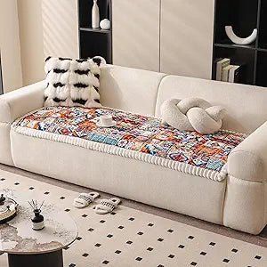 Boho Couch Cover for Pets Super Soft Sofa Covers for Cats & Dogs Washable Sofa SlipCover Furniture Couch Protector for Living Room(35" x 63", Orange)