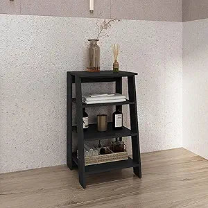Tuhome Bathbi 30-Inch High Four-Tier Ladder Shelf Organizer, Compact Corner Storage Rack for Bathroom Towels, Living Room Dcor or Side Table Use, Modern Space-Saving Display Unit with Open Shelves
