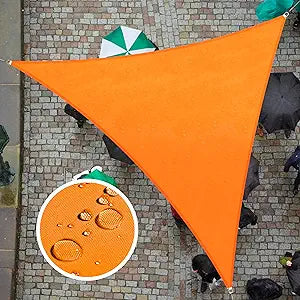 ColourTree 12' x 12' x 12' Orange Triangle Waterproof Sun Shade Sail UPF50 Canopy Awning Shelter, 95% UV Blockage Water Resistant, Outdoor Patio Garden Carport (We Customize)