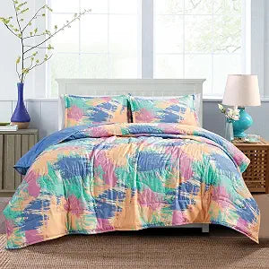 HIG 3 Piece Boho Queen Quilt Sets Farmhouse Geometry Reversible Lightweight Bedspread Coverlet with 2 Shams Bedding Quilts Set for All Season, 90''x90''
