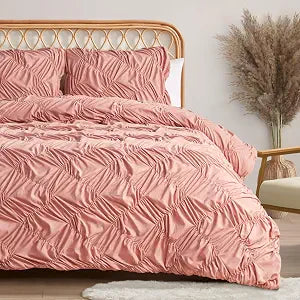 Jessica Simpson Emmy Textured Ruched Comforter Set Twin/Twin XL Size Bedding Set Ensemble - 2 Piece Set