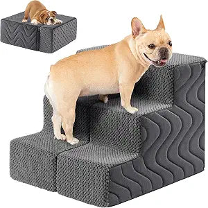 Dog Stairs for Bed, Dog Steps for High Bed, Pet Steps for Small Dogs and Cats, Non-Slip Balanced Pet Ramp Indoor