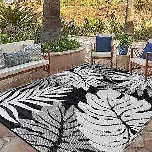YONILE Outdoor Rug 8x10 ft Waterproof, Reversible Outdoor Plastic Straw Rug for Patios Clearance, Outdoor Area Rug Carpet RV Mat for Camping Backyard Deck Porch