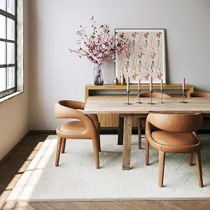 Rugs USA x Padma Lakshmi Rythymn Diamond Plush Cloud Washable Rug, 2x3, Off White