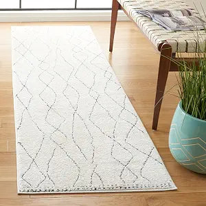 SAFAVIEH Melody Collection Runner Rug - 2'2" x 8', Ivory & Black, Moroccan Boho Design, Non-Shedding & Easy Care, Ideal for High Traffic Areas in Living Room, Bedroom, Dining Room (MEL112B-28)