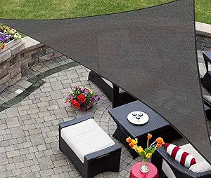 AsterOutdoor Sun Shade Sail Triangle 16' x 16' x 22.64' UV Block Canopy for Patio Backyard Lawn Garden Outdoor Activities, Graphite