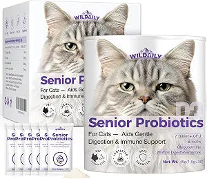 Veterinary-Grade Probiotics for Senior Cats - 30 Count Individual Packets, Diarrhea Relief, Joint Health Support, Immune Booster & Vitality Enhancement