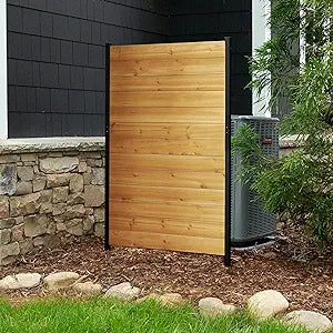 5ft H x 3.2ft W (1 Panel) No Dig Enclo Fairmont Cedar Wood Privacy Screen, Great to Hide Trash Cans, Decorative Patio Screen, Outdoor Privacy Fence Panel, Air Conditioner Barrier, EC18043