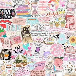 106 PCS Stickers for Kindle Bookish Romantasy, Book Holographic Sticker Pack Reading Booktok Glitter Vinyl Decals for Laptop Ebook Readers Water Bottles Skin Scrapbook Waterproof (106)
