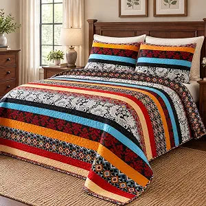 kingrest Boho Quilt Sets, Reversible Lightweight Bedspread,Twin