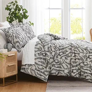 Oversized Twin Mattress Comforter Set w/ 1 Pillow Sham, Khari Slate Bedding