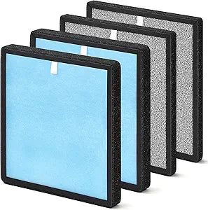 HJ-H23 Replacement Filter Compatible with Hejiko HJ-H23 Air Pu-rifier, Match with Model No. HJ-H23-RF, 2-Set Removable HJ-H23 filters Contain 2 H13 True HEPA+2 Activated Carbon Filters