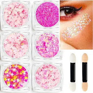 Pink Face Glitter Gel, Mermaid Chunky Body Glitter