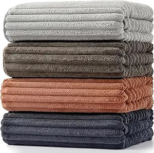 4 Pcs Extra Large Bath Towel Set 40x80'' Oversized Bath Sheet for Adult Microfiber Quick Dry Fluffy Absorbent Blanket with Hanging Loop for Pool Gym Body Shower(Neutral Earth Styles)