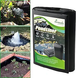 Sinimaka Pond Liner 16 x 20 Ft, HDPE Durable Pond Liners for Outdoor Ponds, Pond Liners for Fish, Koi, Water Garden, Waterfall, Fountain