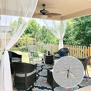 RYB HOME 2 Panels Garden Netting Size Adjustable Porch Screen Mesh Outdoor Curtains Lightweight Mosquito Curtains for Patio Gazebo Pool Hut Bug Netting, White, 59 inches Wide x 120 inches Long
