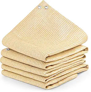 Sun Shade Cloth,Pergola Shade Cover,Shade Fabric with Stainless Steel Grommets for Outdoor Patio, Decks, and Backyards(8x12 FT,Sand)