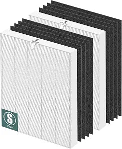 C545 HEPA Replacement Filter S for Winix C545 Air Purifier,2 x H13 True HEPA Filters + 8 x Activated Carbon Pre-Filters,Part 1712-0096-00 and 2522-0058-00