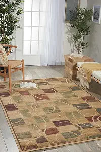 Nourison Home Expressions Modern Beige 2' x 2'9" Area-Rug, Easy-Cleaning, Non Shedding, Bed Room, Living Room, Dining Room, Kitchen (2x3)