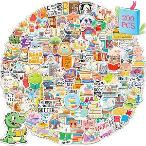 STKJoviale 200 PCS Book Stickers for Kids, Reading Stickers