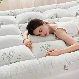 DOWNCOOL 3 Inch Queen Mattress Topper Cooling Memory Foam Mattress Topper for Back Pain Relief, Breathable Bamboo Viscose Air Layer, 1700 GSM Fill, Deep Pocket Fits 821 Inch