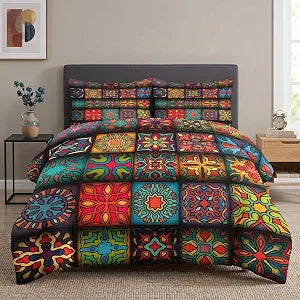 Pamnest Twin Comforter Set, 2 Pieces Colorful Floral Bedding, All Season