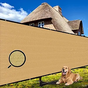 Shade&Beyond 5' X 50' Fence Privacy Screen Heavy Duty 170 GSM Fencing Mesh Shade Net Cover for Wall Garden Back Yard Outdoor Home Decoration, Sand