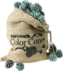 Fireplace Color Cones, Festive Fun Rainbow Flame Changing Pine Cones, Firepit Campfire Hearth Wood Burning Accessories for Holidays or Anytime (2 LB Refill in Burlap Bag)