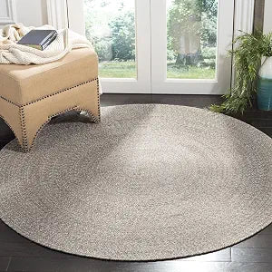 SAFAVIEH Braided Round Rug 3', Cotton Braided Ivory & Beige BRD256B