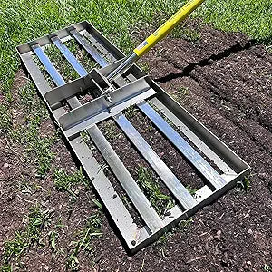 Rocklin Lawn Leveling Rake | Stainless Steel Surface Leveling Tool | Level Soil or Dirt Ground Surfaces Easily | 30 x 10 Ground Plate | 78 Extra Long Handle